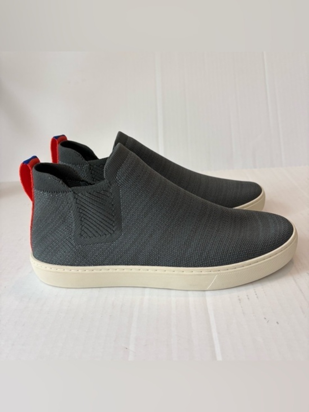 Rothy's The Chelsea Women's Size 10 Slip On Ankle Boots Gray Blue Knit